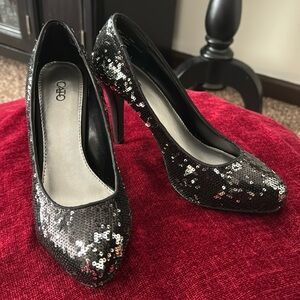 Cato Sequin Pointy Toe Platform Stilettos